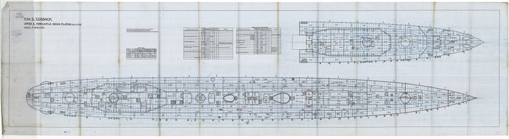 Forecastle and upper deck plating for HMS 'Cossack' (1937)