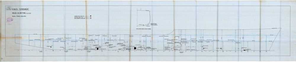 Holes in Bottom as fitted for HMS 'Cossack' (1937)