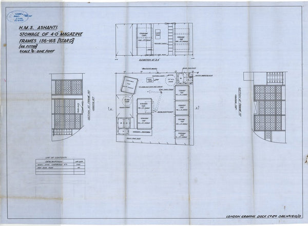 Stowage of 4in magazine as fitted for HMS 'Ashanti' (1937)
