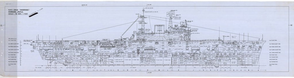 Starboard Profile plan for HMS ‘Eagle’ (1946)