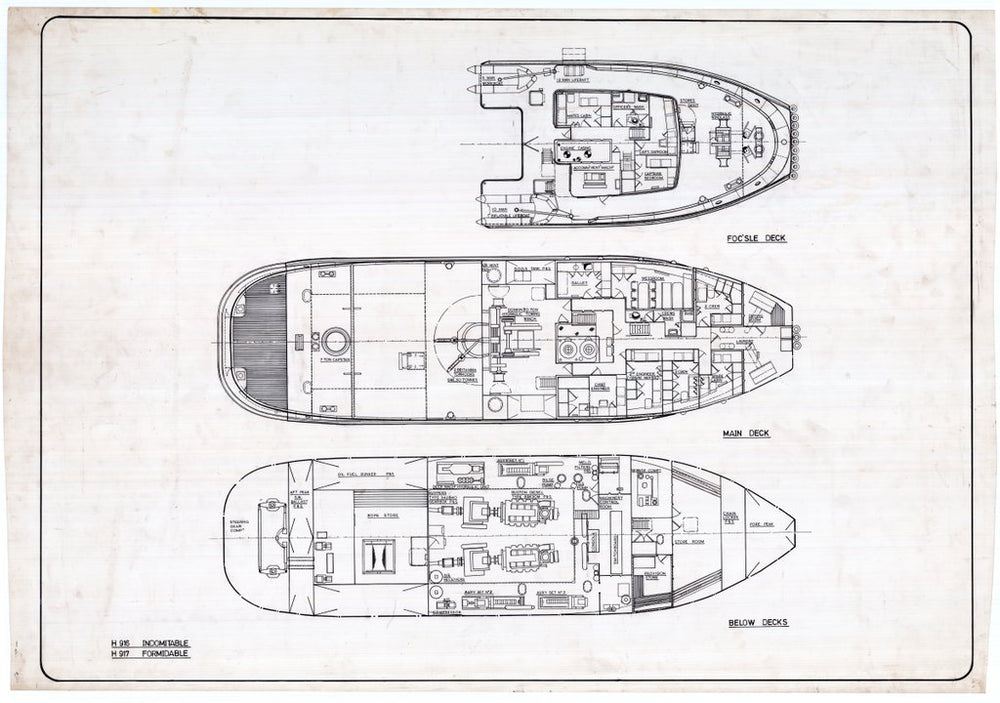 General arrangement Focsoule and decks plan for Formidable