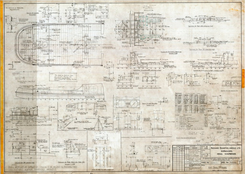 Aft deck fittings plan for Formidable