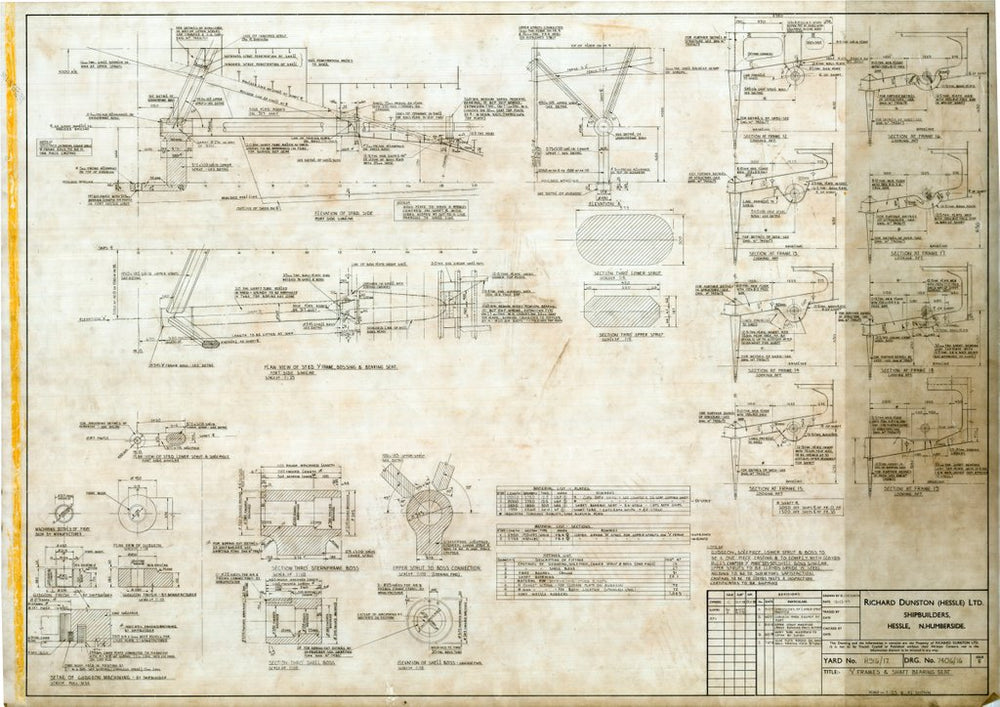 Y frames shaft and bearing seals plan for Formidable