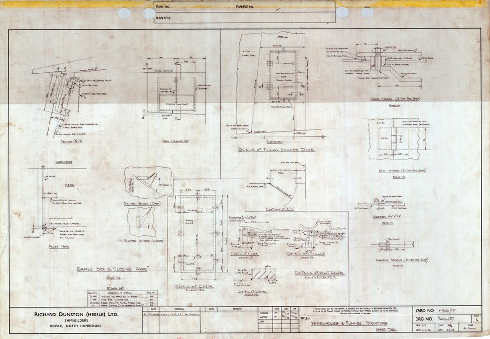 Wheelhouse funnel structure plan for Formidable (1979)