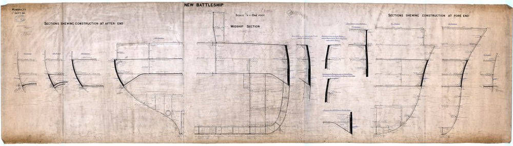 Midship Section for 'Iron Duke' (1912)