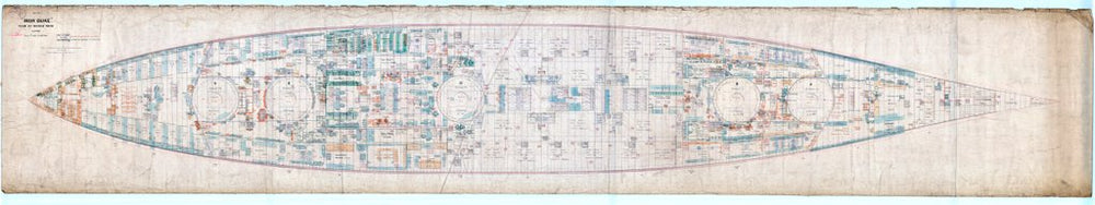 Middle Deck plan for 'Iron Duke' (1912)