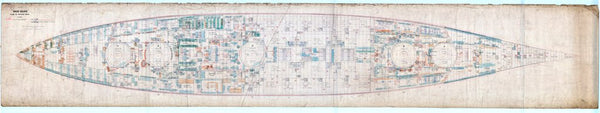 Middle Deck plan for 'Iron Duke' (1912)