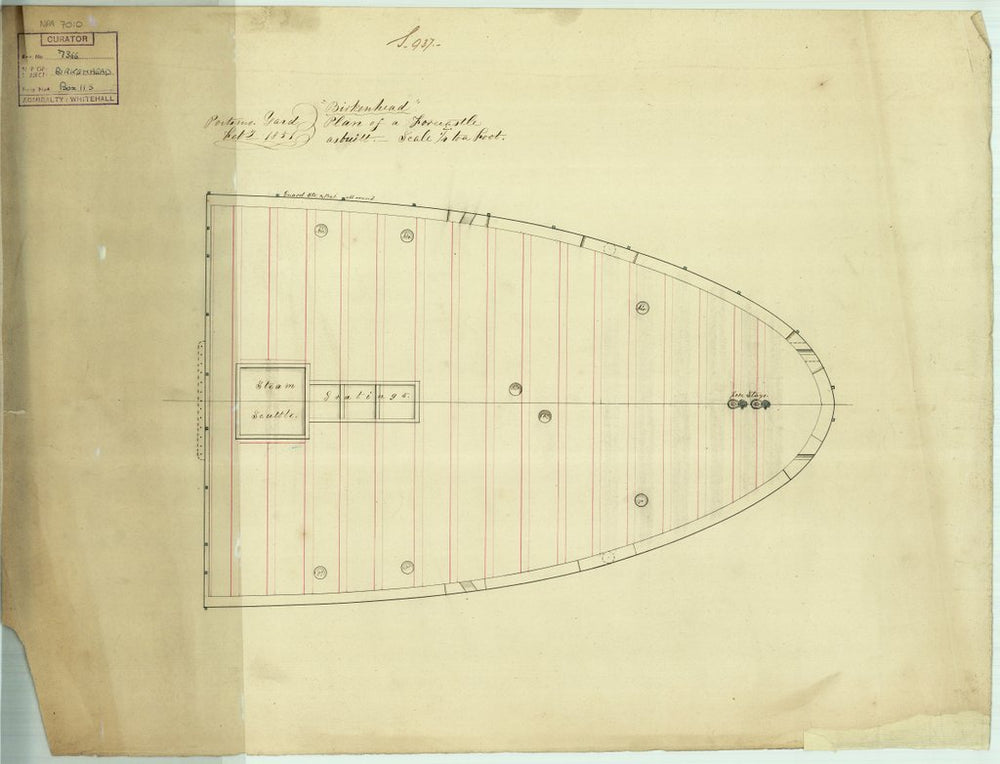 Forecastle plan for 'Birkenhead'