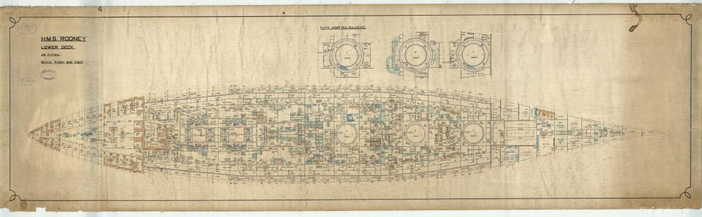 Main Deck plan for HMS 'Rodney' (1925)