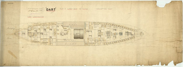 Lower deck as survey ship for HMS 'Dart' (1882)