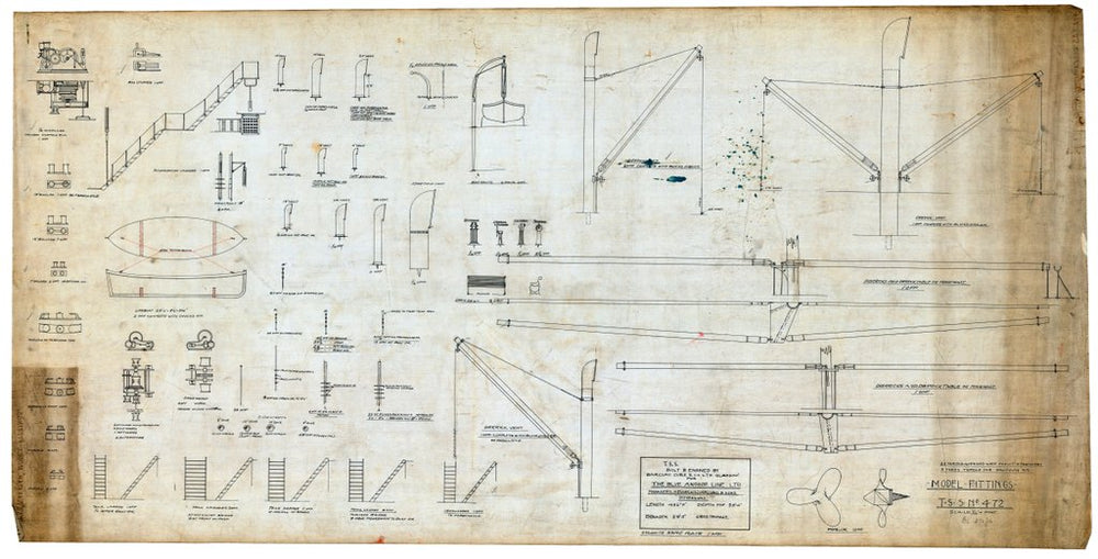Model Fittings and Detail plan for SS. 'Waratah' (1908)