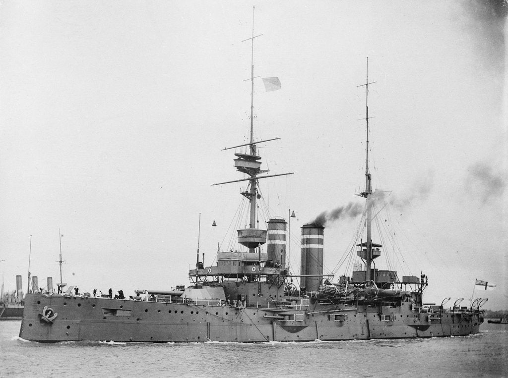 Detail of HMS 'Queen' (1902) battleship by unknown