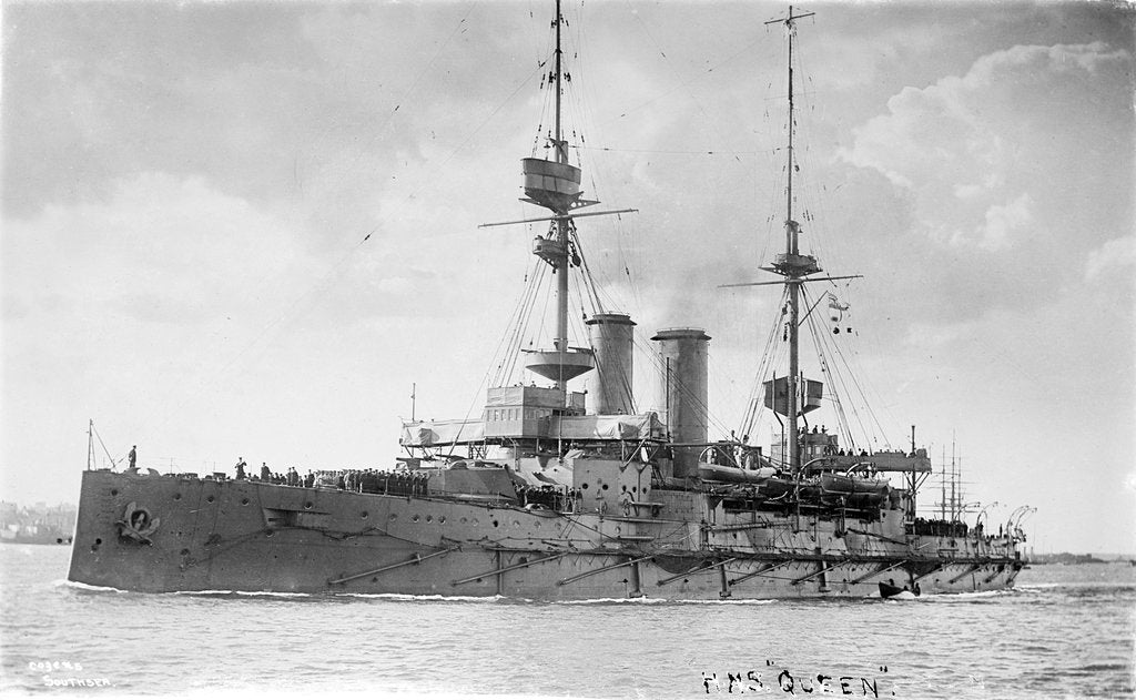 Detail of HMS 'Queen' (1902) battleship by unknown