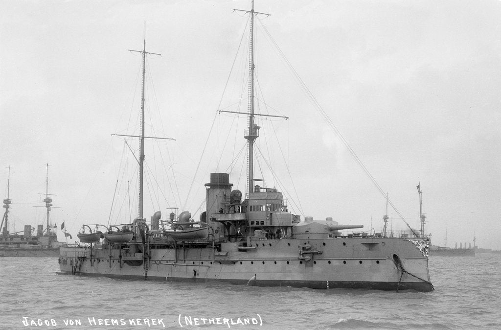 Detail of Coast defence battleship 'Jacob van Heemskerck' (Ho, 1906) by unknown