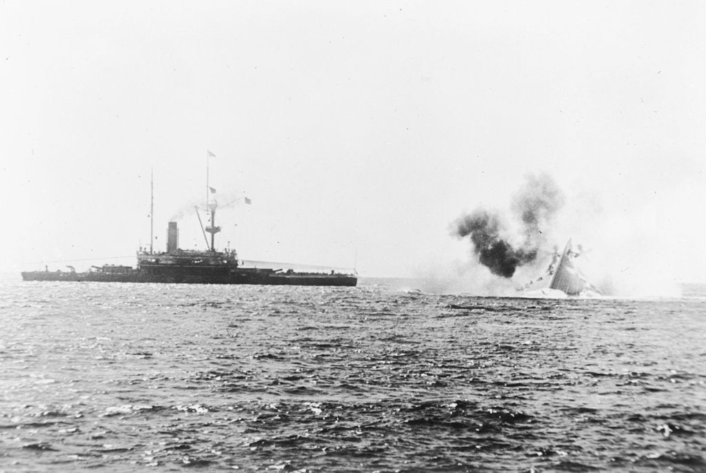 Detail of Armoured turret ship HMS 'Victoria' (Br,1887) sinking by unknown