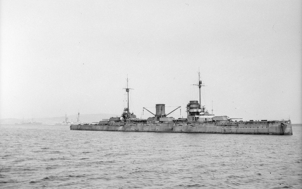 Detail of Moltke 65' (1910) German battlecruiser at anchor at Scapa Flow by unknown