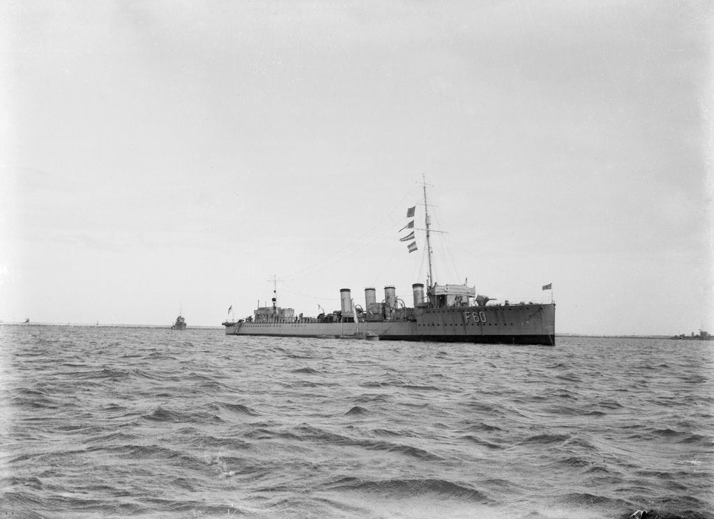 Detail of Torpedo boat destroyer, flotilla leader, minelayer HMS 'Abdiel' (1915) by unknown