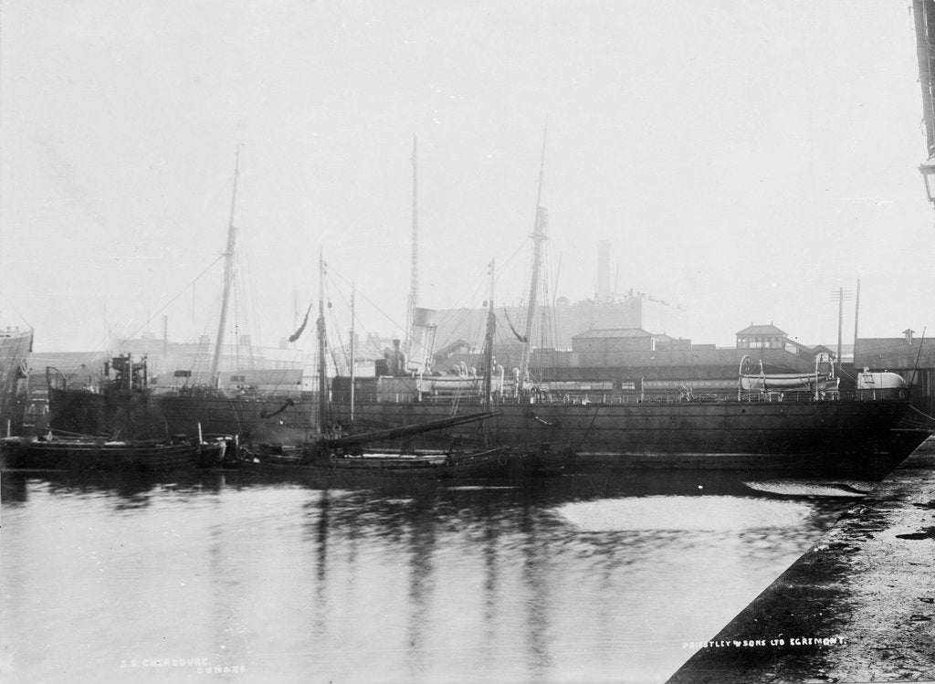 Detail of 'Cherbourg' (Br, 1875), alongside wharf in Liverpool Docks by unknown