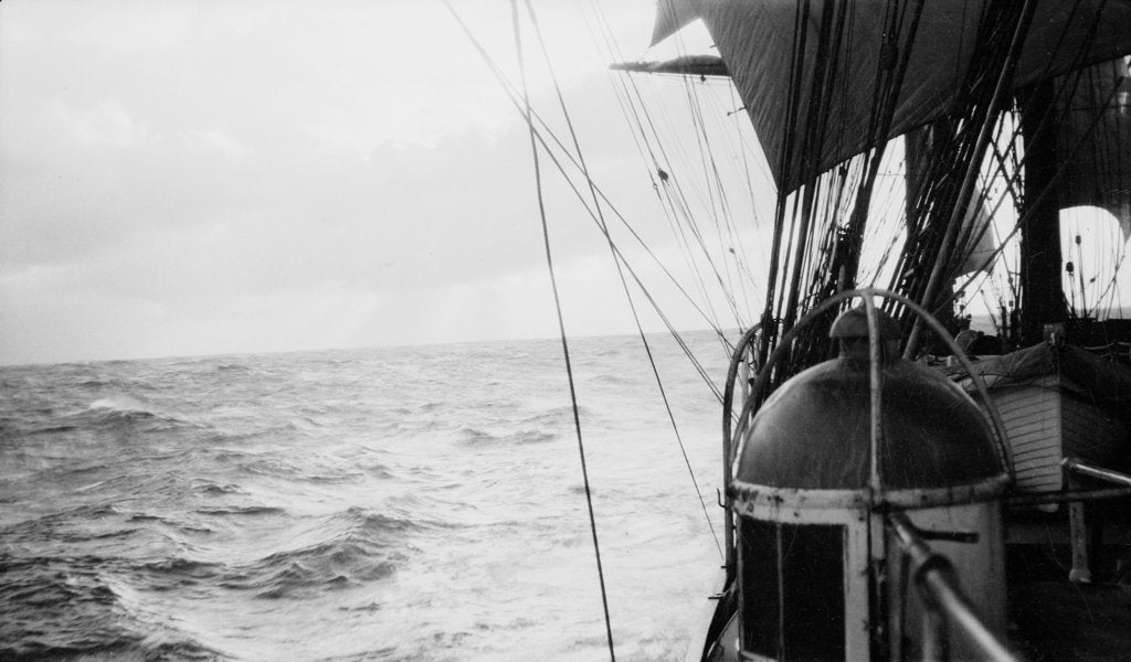 Detail of After the storm, looking aft along starboard side by Alan Villiers