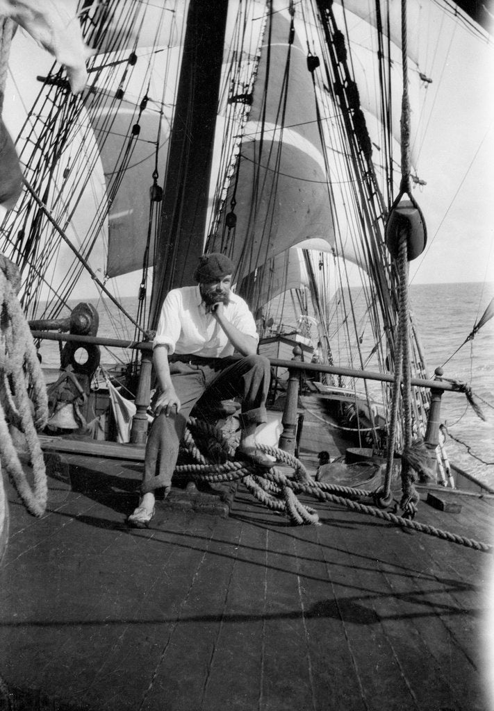 Detail of Alan Villiers aboard the 'Grace Harwar' by Alan Villiers