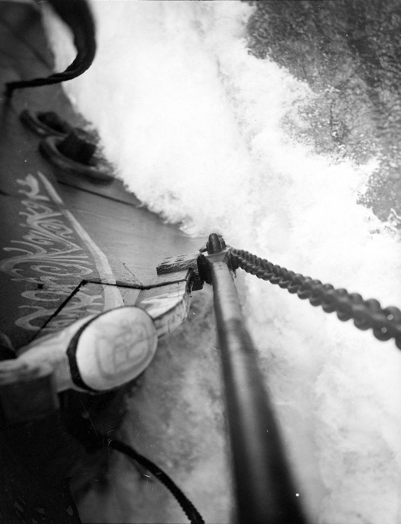 Detail of The cutwater cleaving its way beneath the bowsprit by Alan Villiers