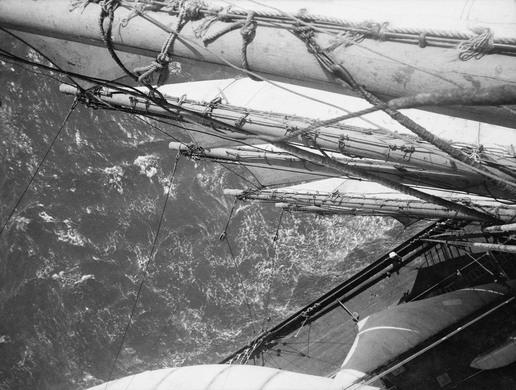 Detail of Looking down from the afterside of the fore-royal mast by Alan Villiers
