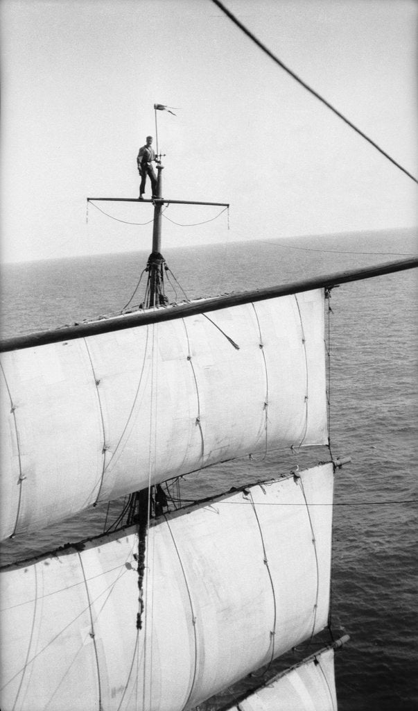 Detail of On top of the mizzen royal by Alan Villiers