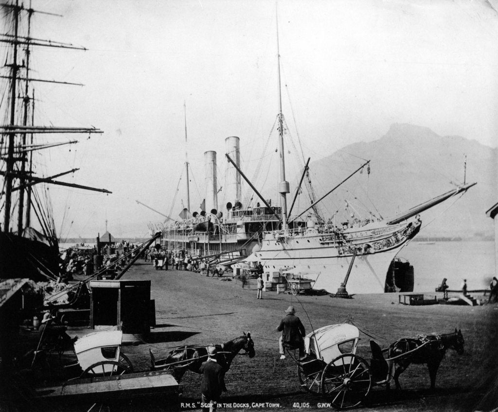 Detail of RMS 'Scott' at anchor in Cape Town, South Africa by unknown