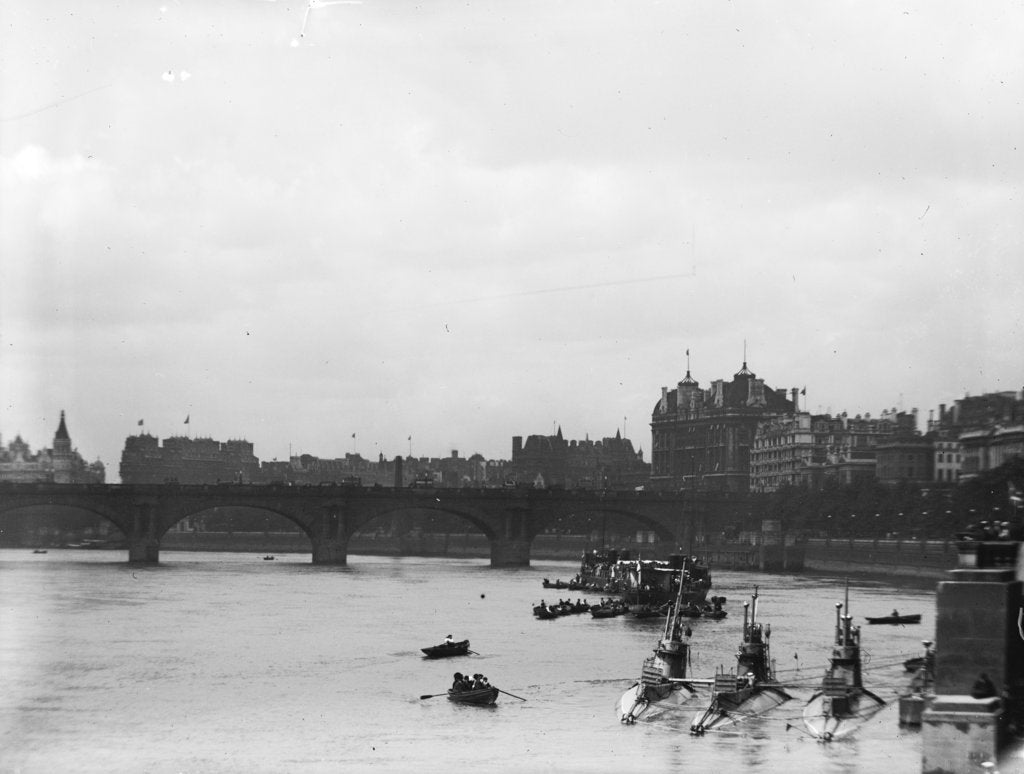 Detail of Looking west from London's Victoria Embankment, 1909 by unknown