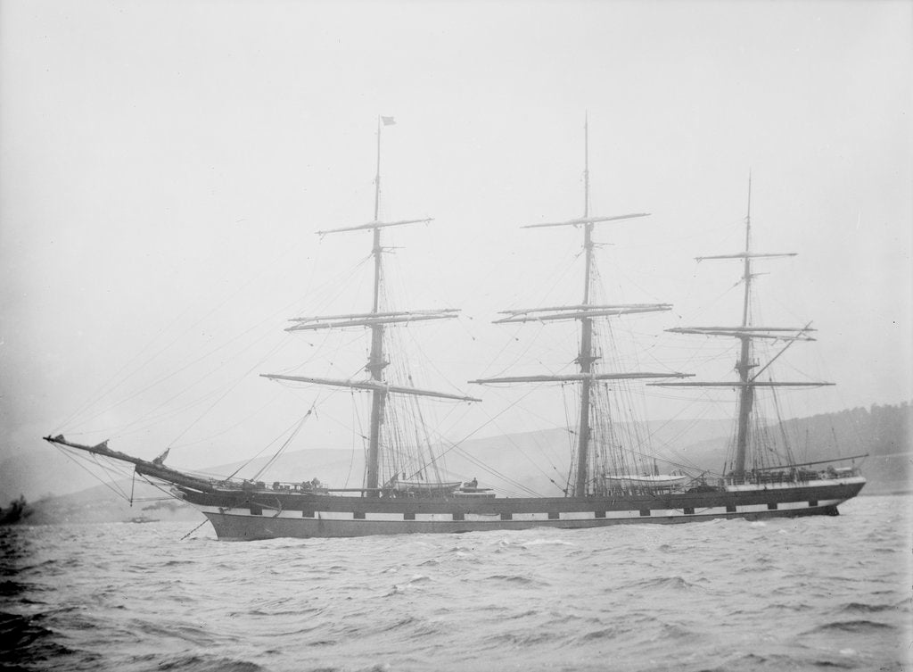 Detail of 'Cathcart' (Br, 1869) at anchor by unknown