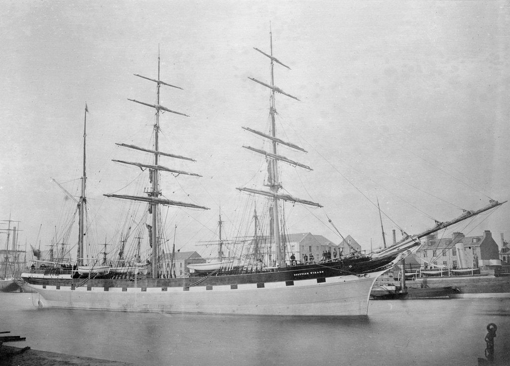 Detail of Three masted barque 'Scottish Wizard' (Br, 1881) by unknown