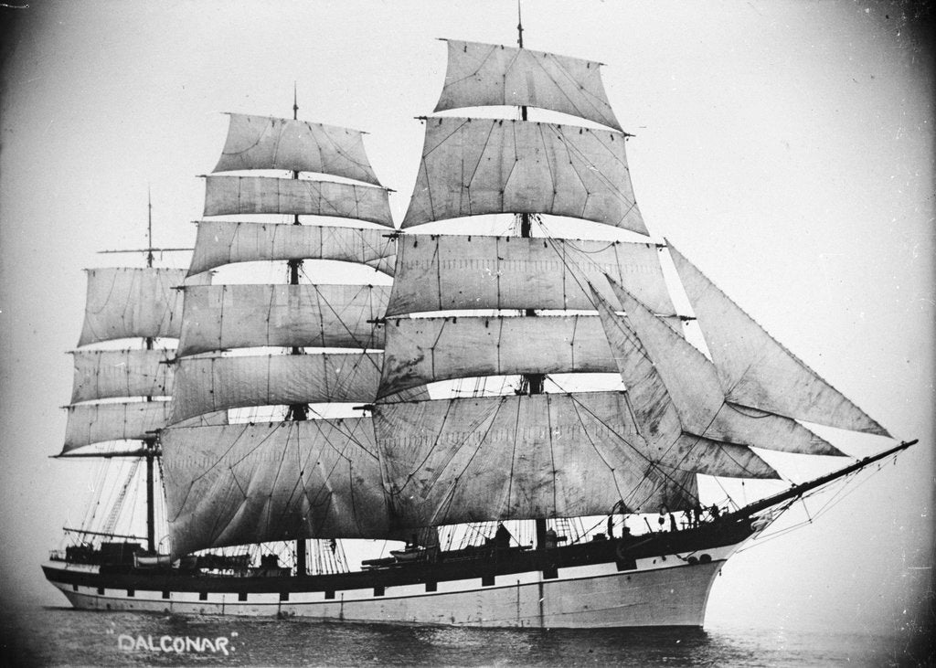 Detail of 'Dalgonar' (Br, 1892) under sail by unknown