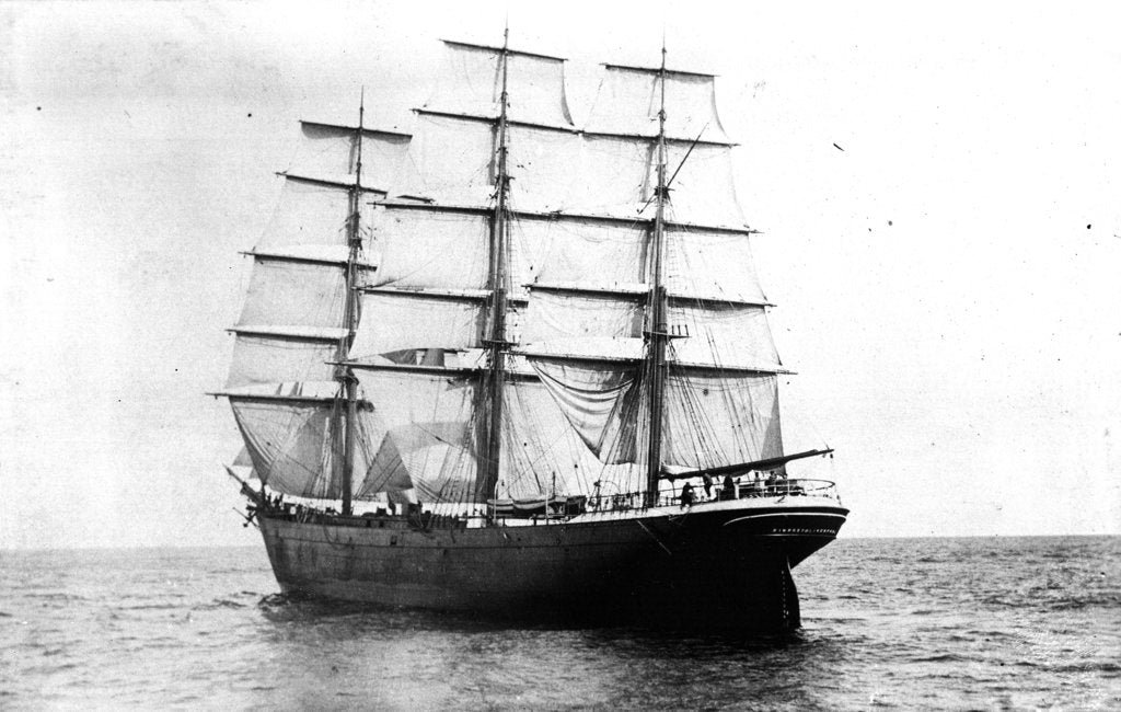 Detail of Photograph of 'Kincross' (1877) becalmed by unknown