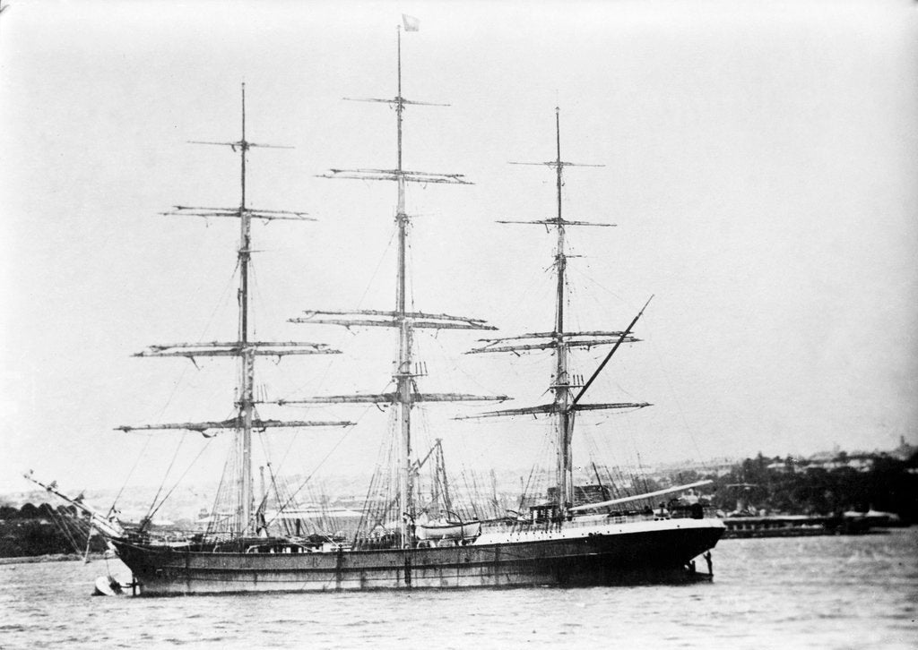 Detail of Photograph of 'Pericles' (1877) at moorings by unknown
