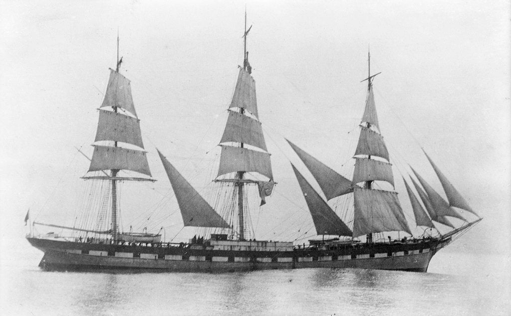 Detail of 'Toxteth' (Br, 1887) under sail by unknown