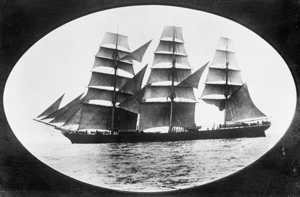 Detail of 'Star of Russia' (Am, 1874) under sail by unknown