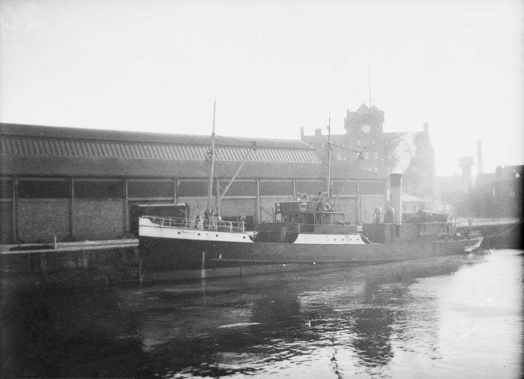 Detail of 'AMELIA' (Br, 1894) at quayside by unknown