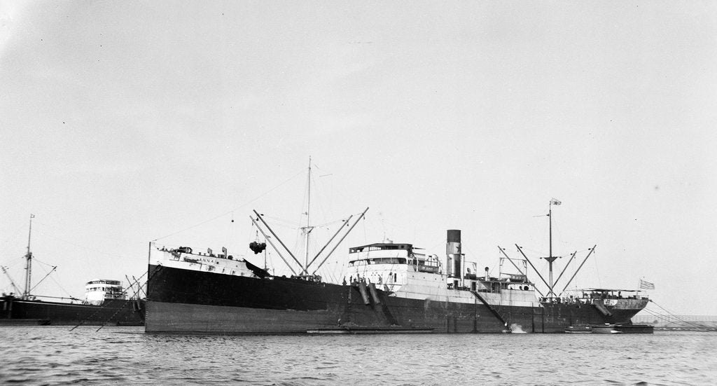 Detail of The 'Anna' (Gr, 1919) moored at Port Said by unknown