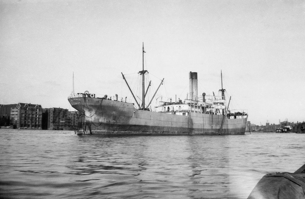 Detail of 'Petworth' (Br, 1918), at anchor by unknown