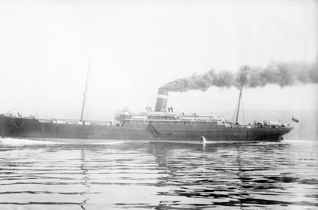 Detail of Passenger / cargo liner 'Bavarian' (1899) under way by unknown