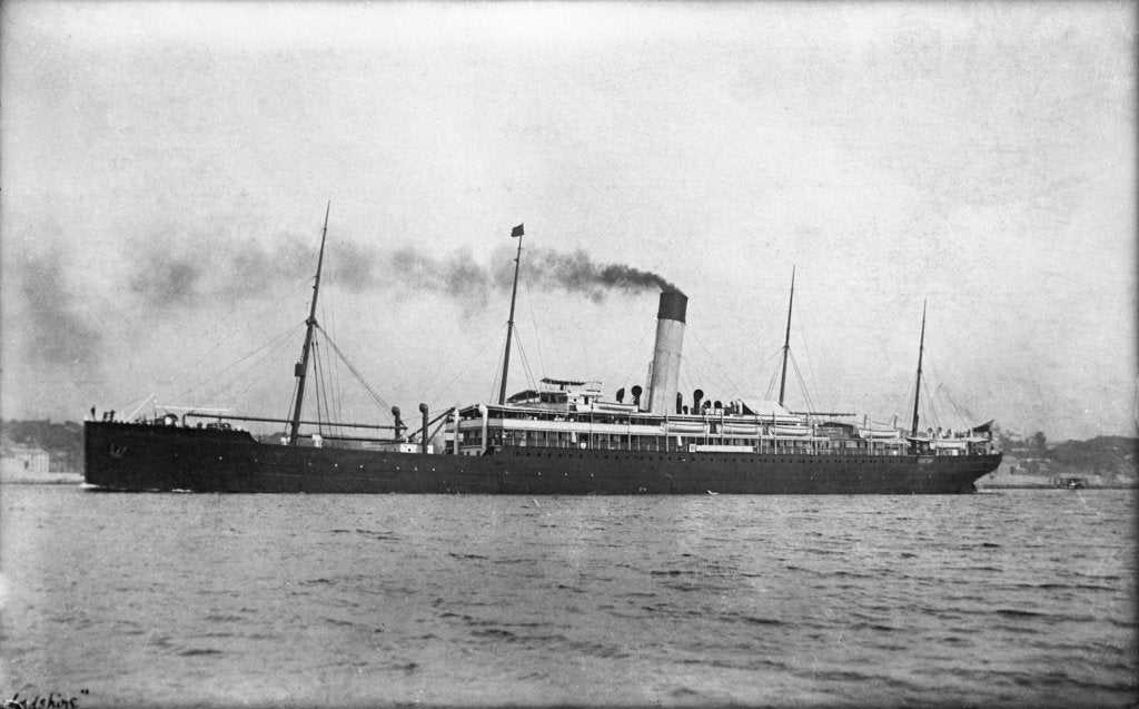 Detail of Photograph of the passenger liner 'Herefordshire' (1905) under way by unknown
