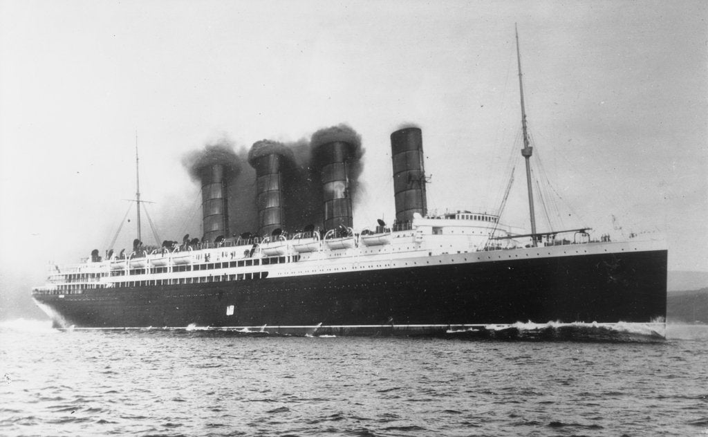 Detail of RMS 'Lusitania' (1906) under way by unknown
