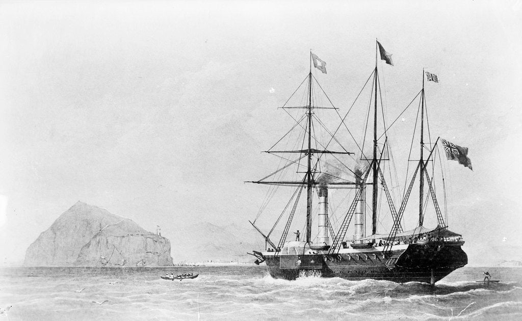 Detail of Passenger liner 'Bentinck' (1843) entering Aden by Huggins by Huggins