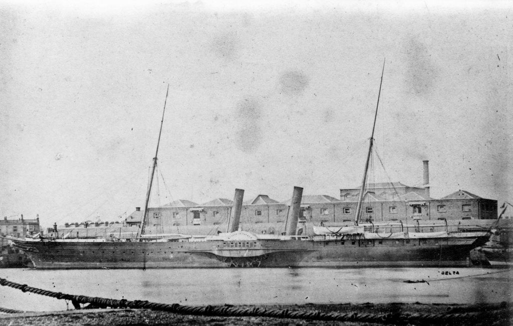 Detail of 'Delta' (Br, 1859) at quayside by unknown