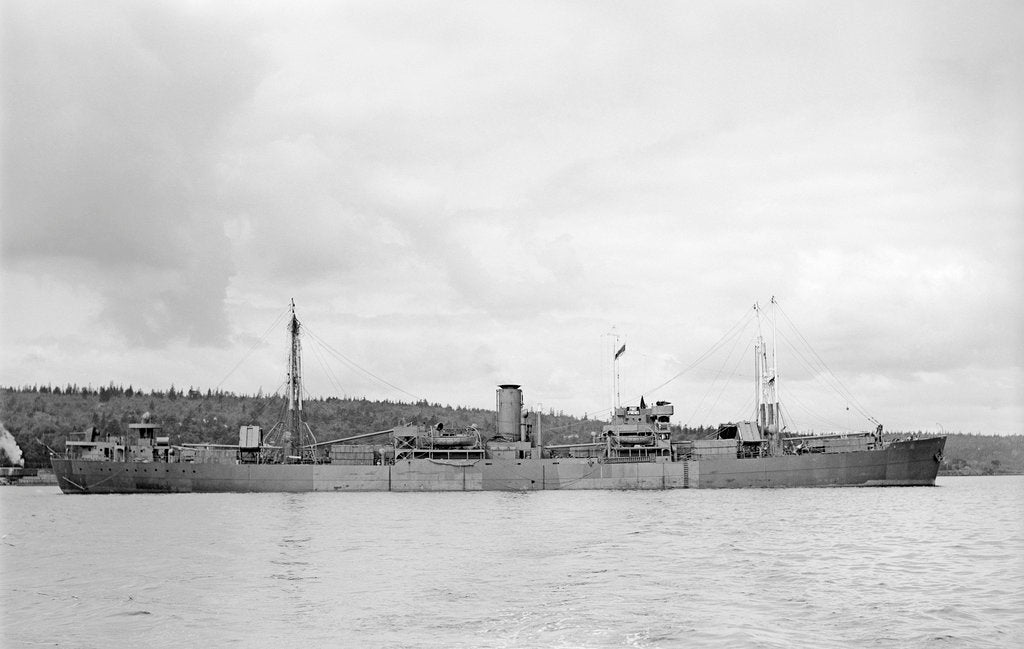 Detail of 'Fort St Regis' (Br, 1950) at anchor, Halifax NS by unknown