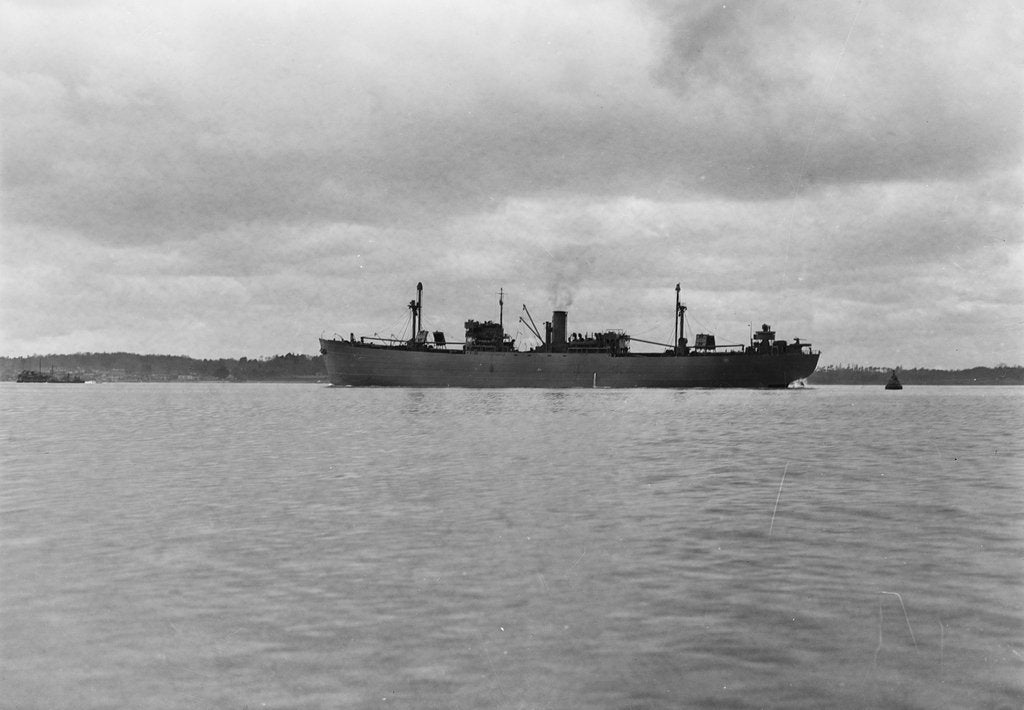 Detail of Photograph of 'Fort Yale' (1942) under way in Southampton Water on 11th March 1943. A port near beam view from just aft of broadside. This vessel was lost 23 August 1944. by unknown