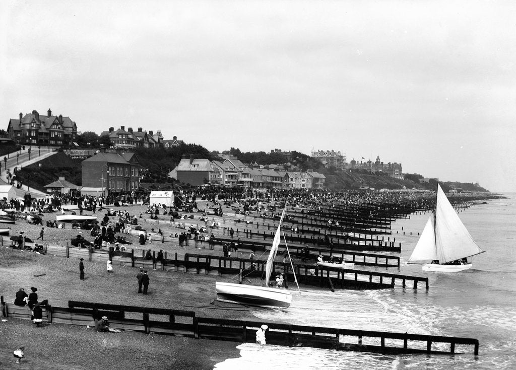Detail of The beach and promenade at Felixstowe, looking towards the Felix Hotel and Cobbolds Point by Marine Photo Service