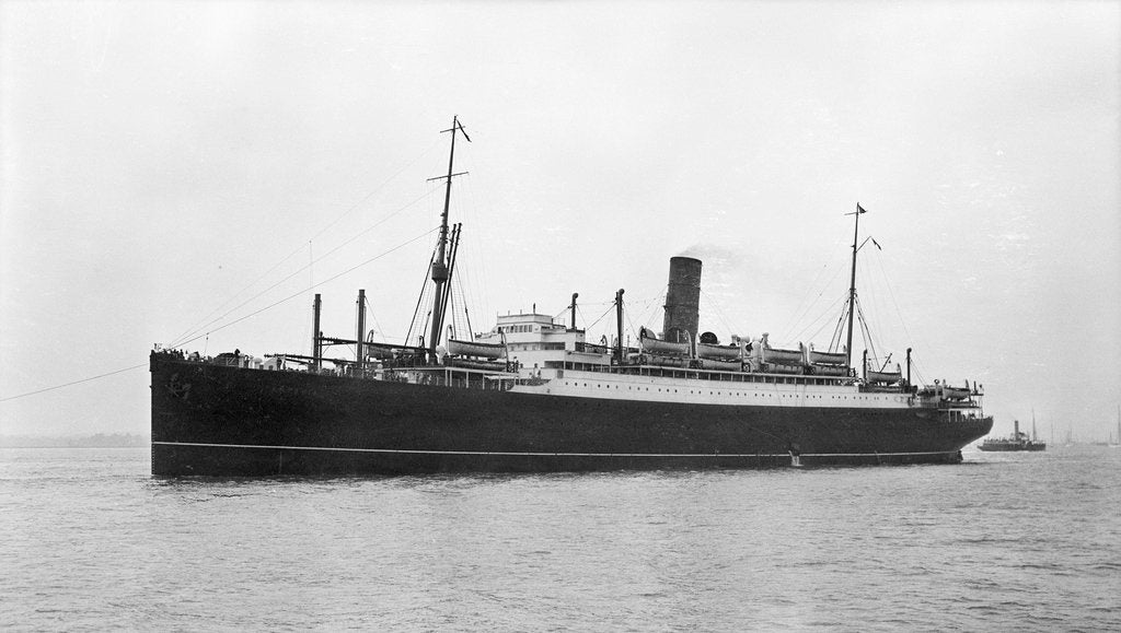 Detail of The 'Antonia' (Br, 1921)  under tow at Southampton by unknown