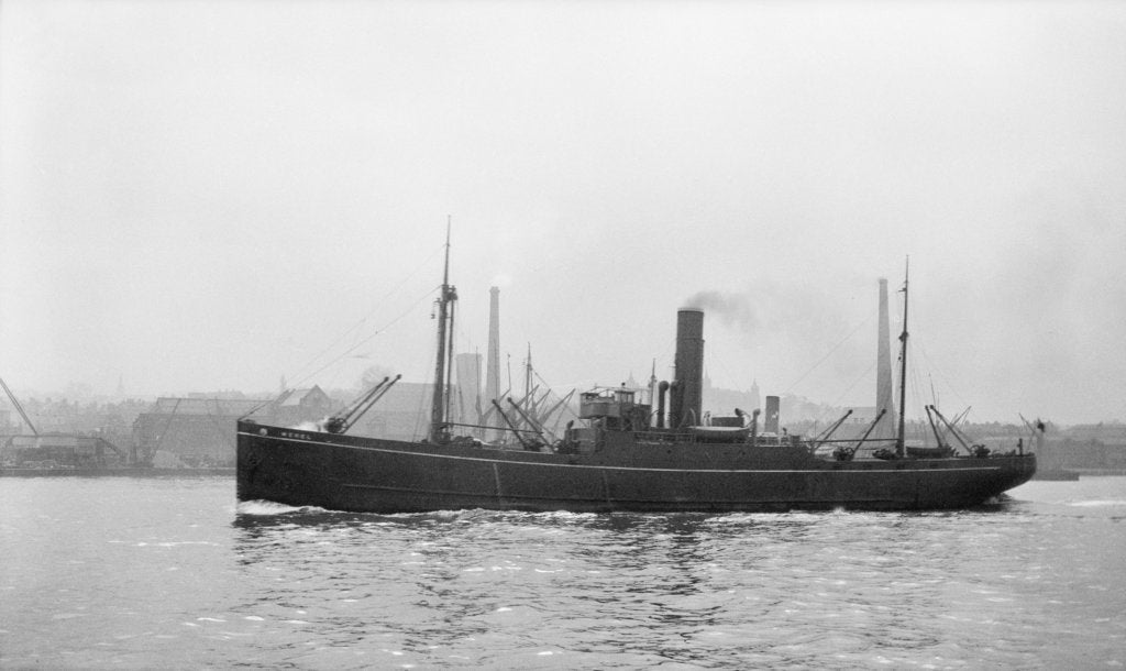 Detail of Photograph of the vessel 'Merel' (1925) under way on the River Thames passing Woolwich, 23rd March 1932 by unknown