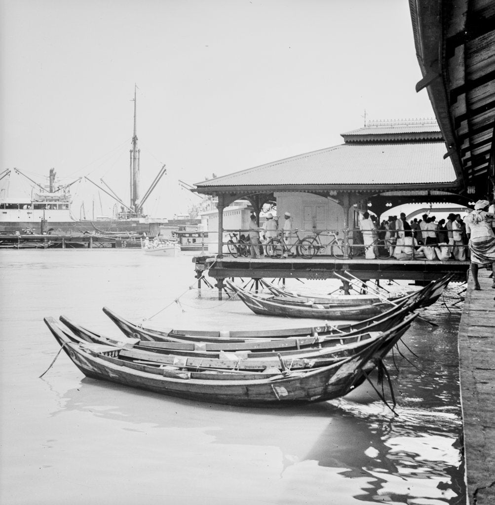 Detail of Sampans in the sampan harbour near the FMS Railway Station pier at Penang by David Watkin Waters